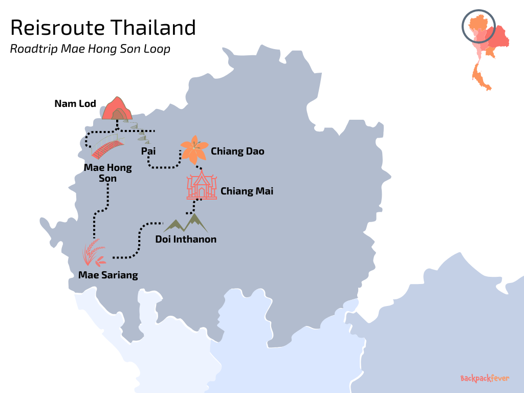 Reisroute Thailand: roadtrippen in Thailand | Mae Hong Son Loop route