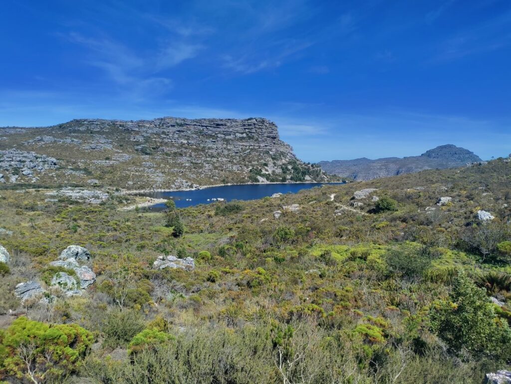 Spectaculaire uitzicht op De Villiers Dam bij Constantia in Zuid Afrika