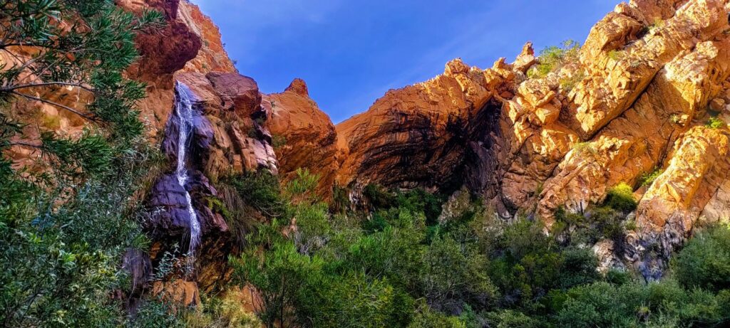 Wandelen naar de Rock Pool en waterval bij Mount Ceder